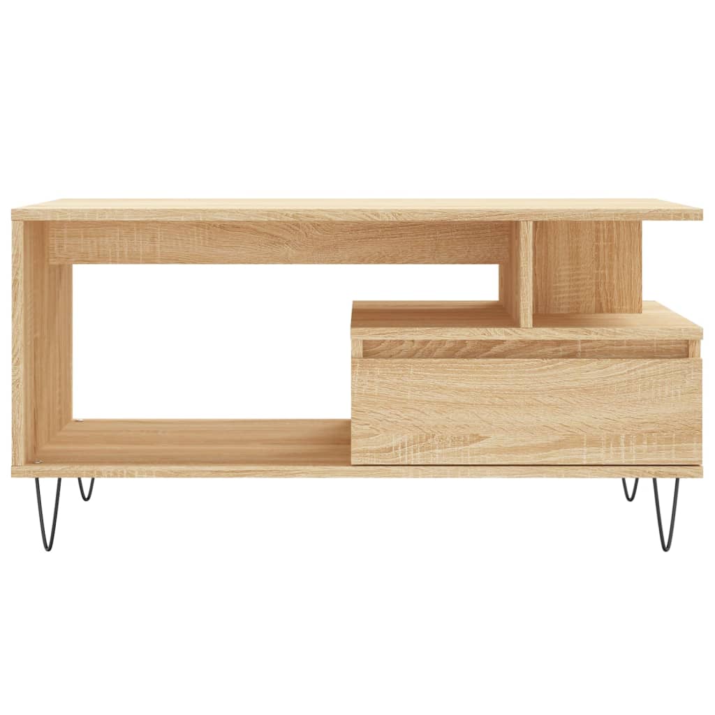 vidaXL Stolik kawowy, dąb sonoma 90x49x45 cm, materiał drewnopochodny