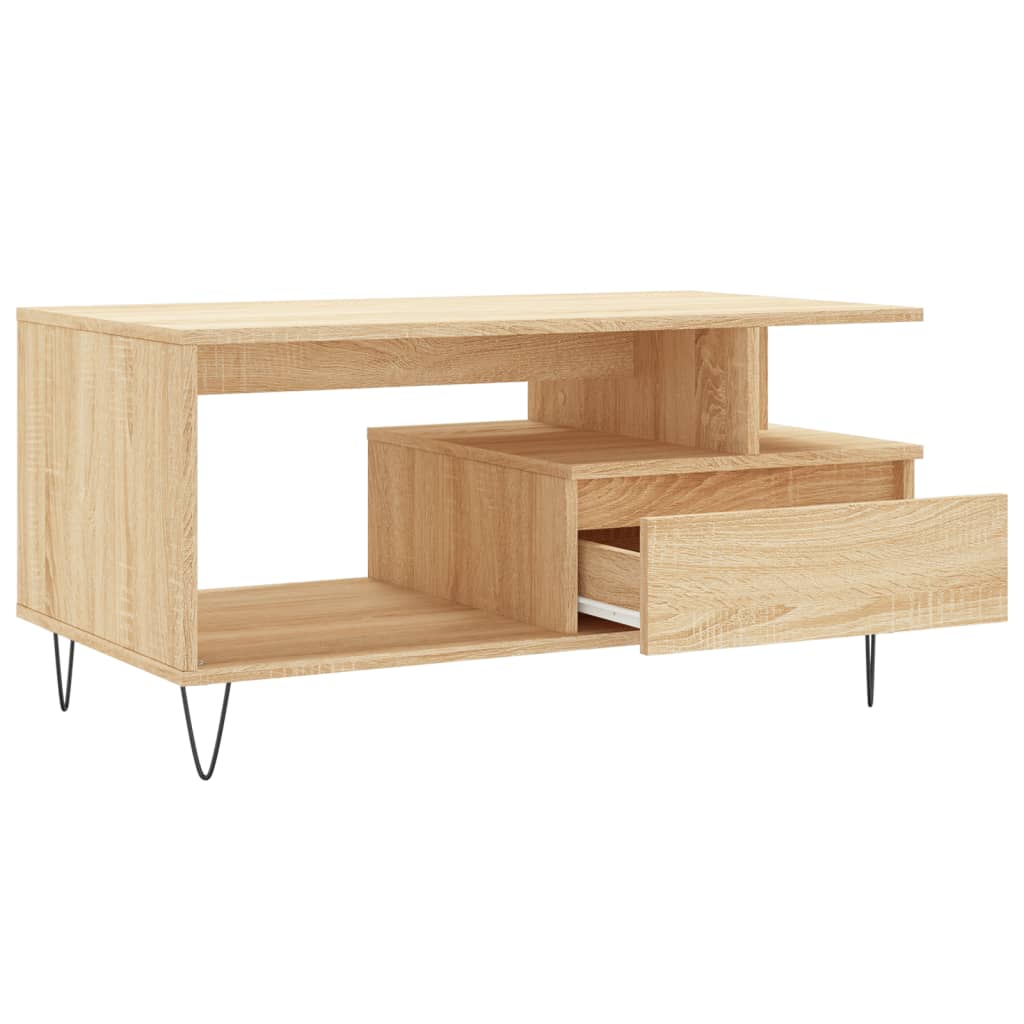 vidaXL Stolik kawowy, dąb sonoma 90x49x45 cm, materiał drewnopochodny