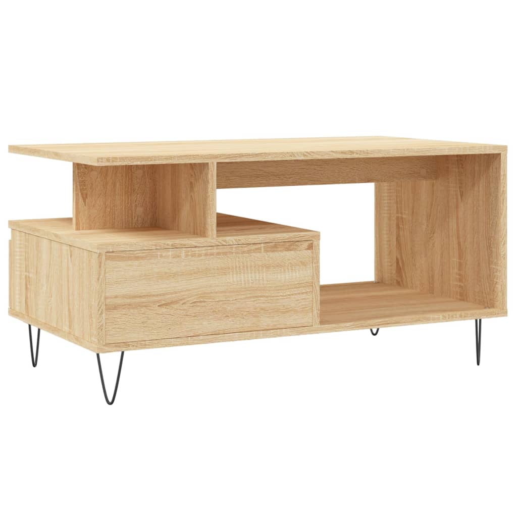 vidaXL Stolik kawowy, dąb sonoma 90x49x45 cm, materiał drewnopochodny