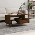 vidaXL Stolik kawowy, brązowy dąb 90x49x45 cm, materiał drewnopochodny