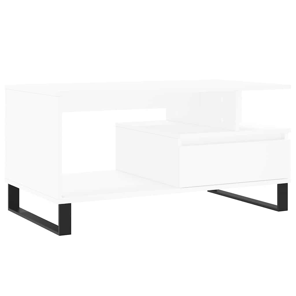 vidaXL Stolik kawowy, biały 90x49x45 cm, materiał drewnopochodny