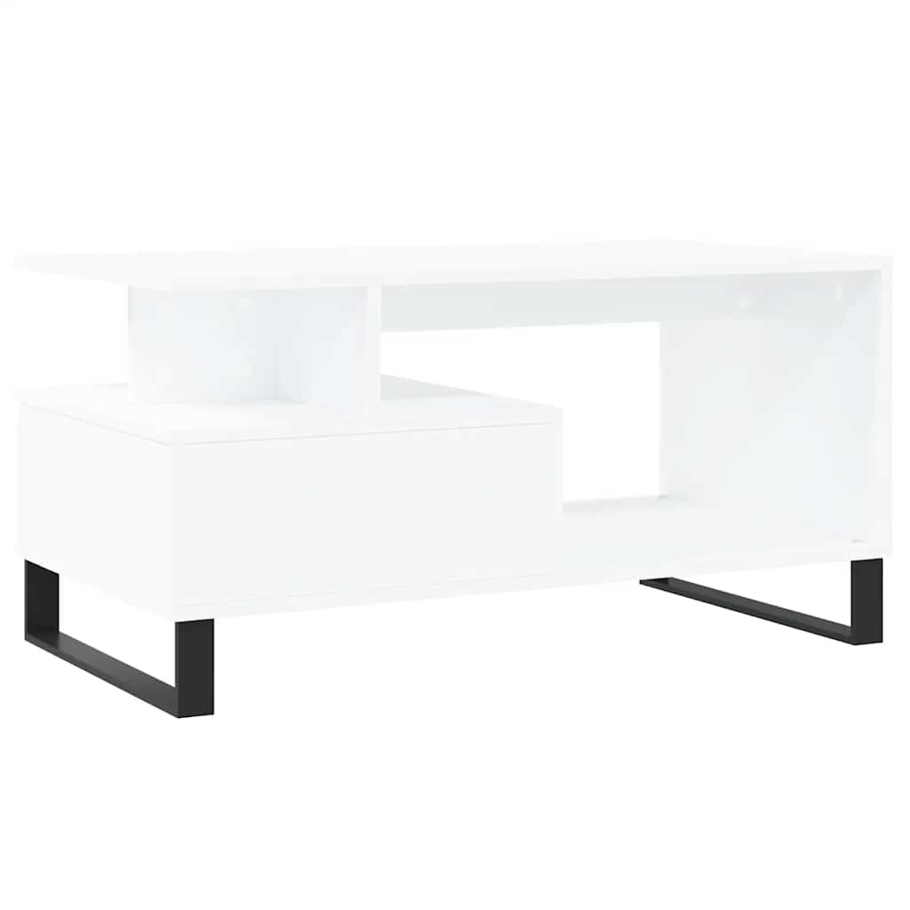 vidaXL Stolik kawowy, biały 90x49x45 cm, materiał drewnopochodny