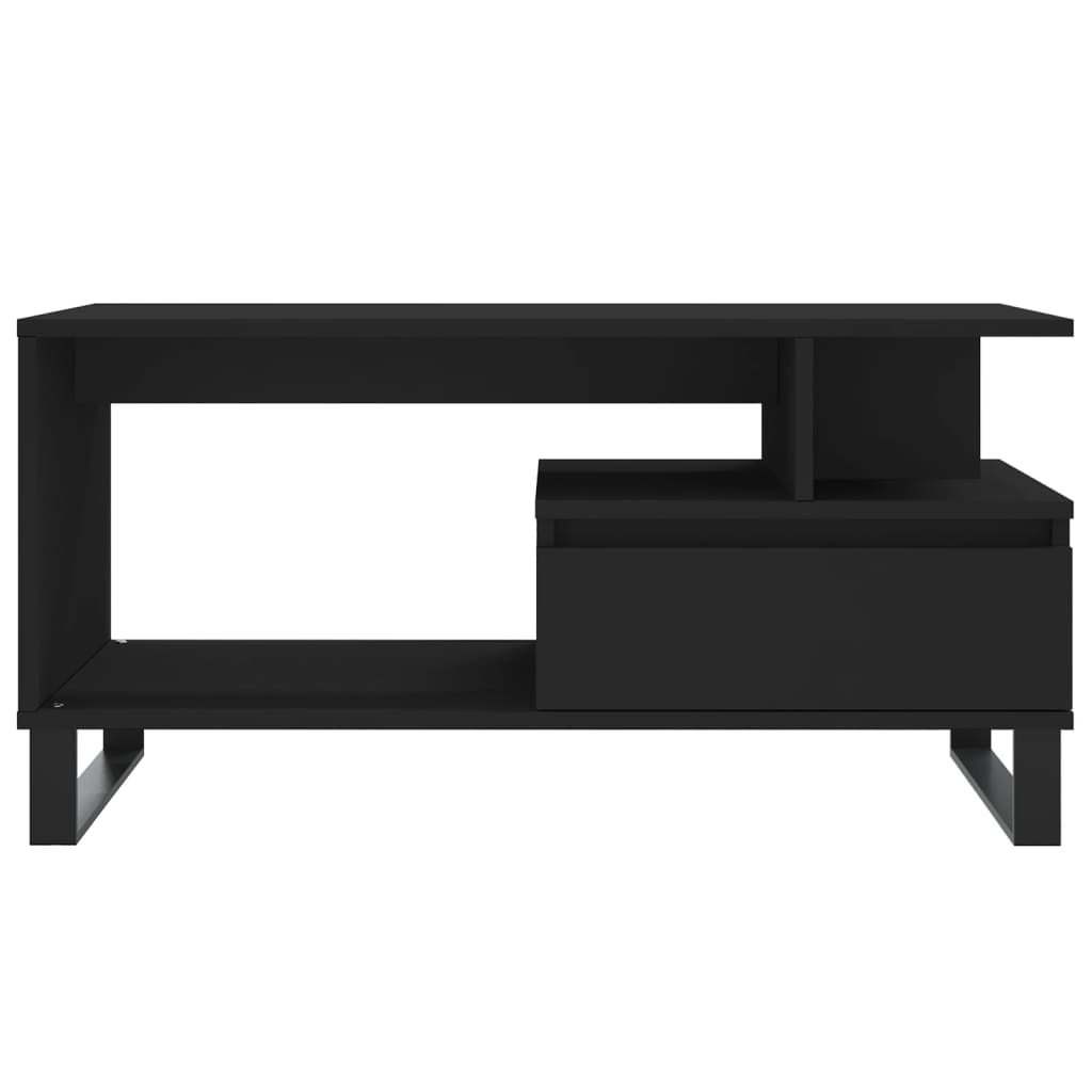 vidaXL Stolik kawowy, czarny 90x49x45 cm, materiał drewnopochodny