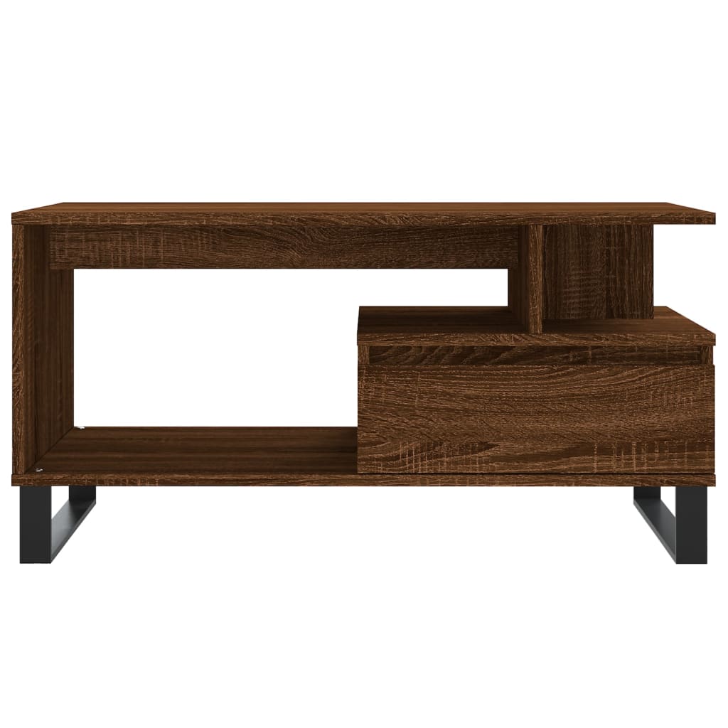 vidaXL Stolik kawowy, brązowy dąb 90x49x45 cm, materiał drewnopochodny