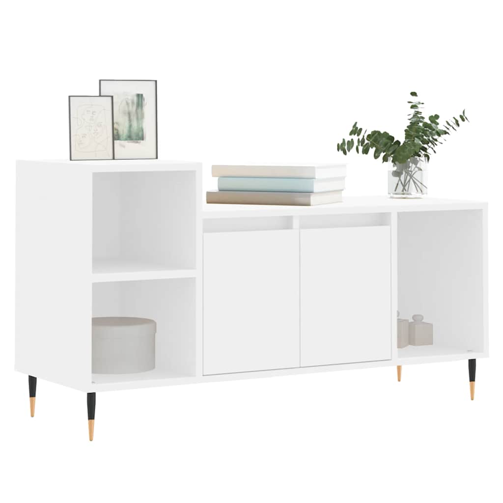 vidaXL Szafka pod TV, biała, 100x35x55 cm, materiał drewnopochodny