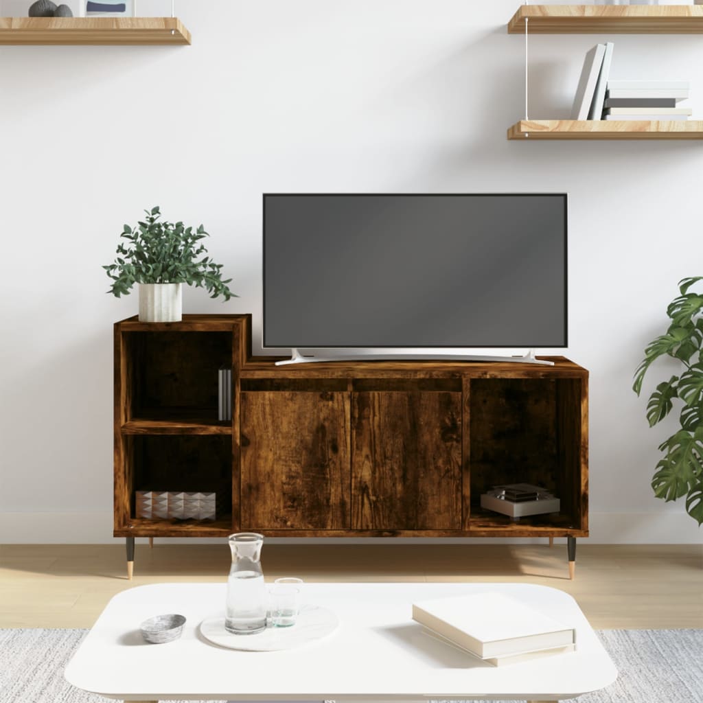 vidaXL Szafka pod telewizor, przydymiony dąb, 100x35x55 cm