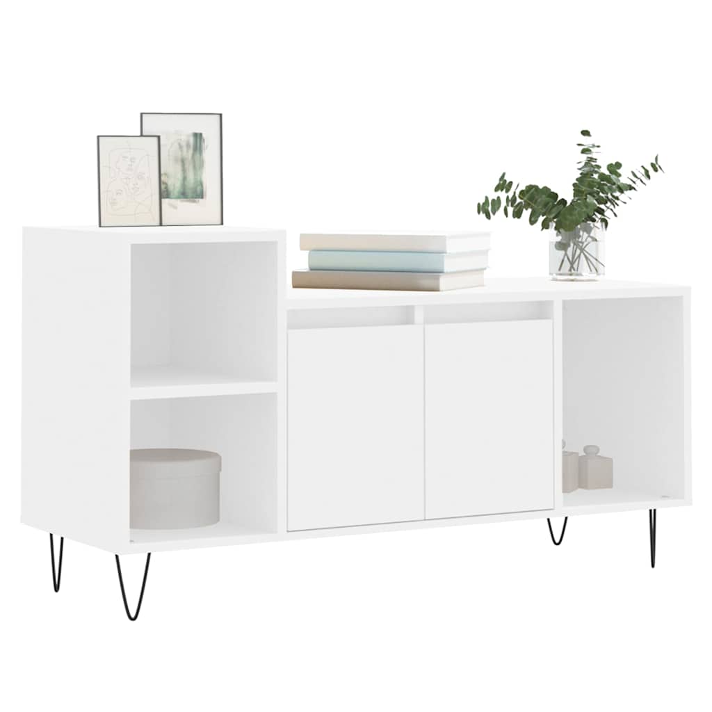 vidaXL Szafka pod TV, biała, 100x35x55 cm, materiał drewnopochodny