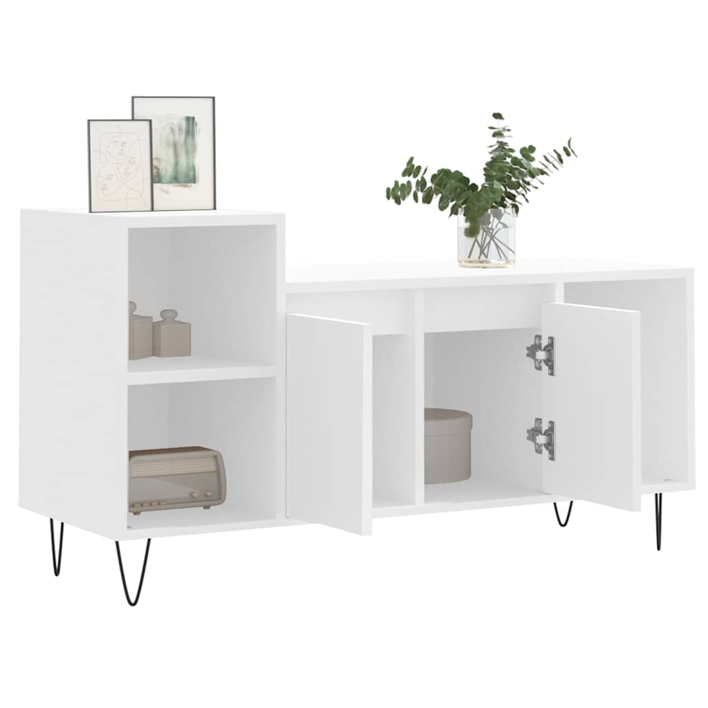 vidaXL Szafka pod TV, biała, 100x35x55 cm, materiał drewnopochodny