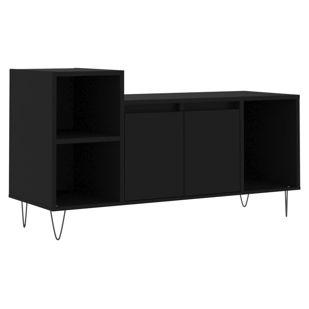 vidaXL Szafka pod TV, czarna, 100x35x55 cm, materiał drewnopochodny