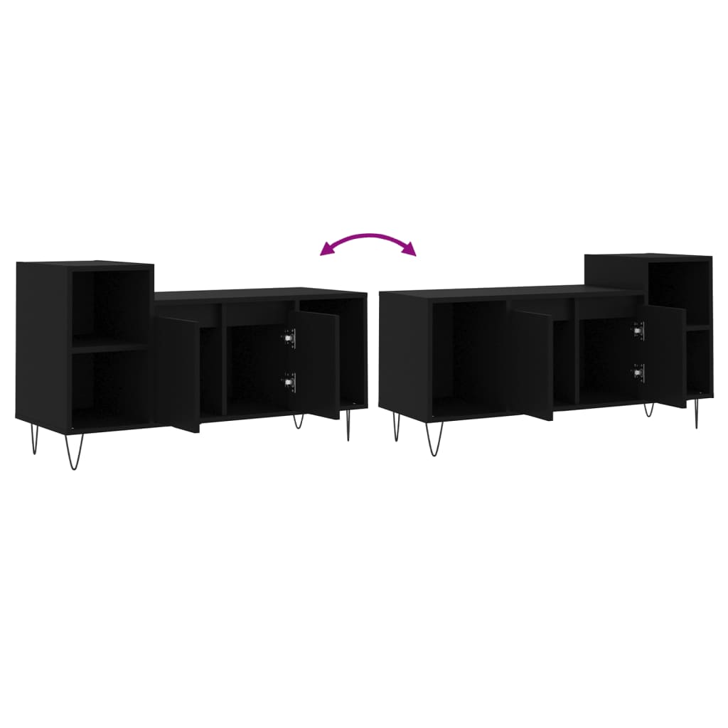 vidaXL Szafka pod TV, czarna, 100x35x55 cm, materiał drewnopochodny