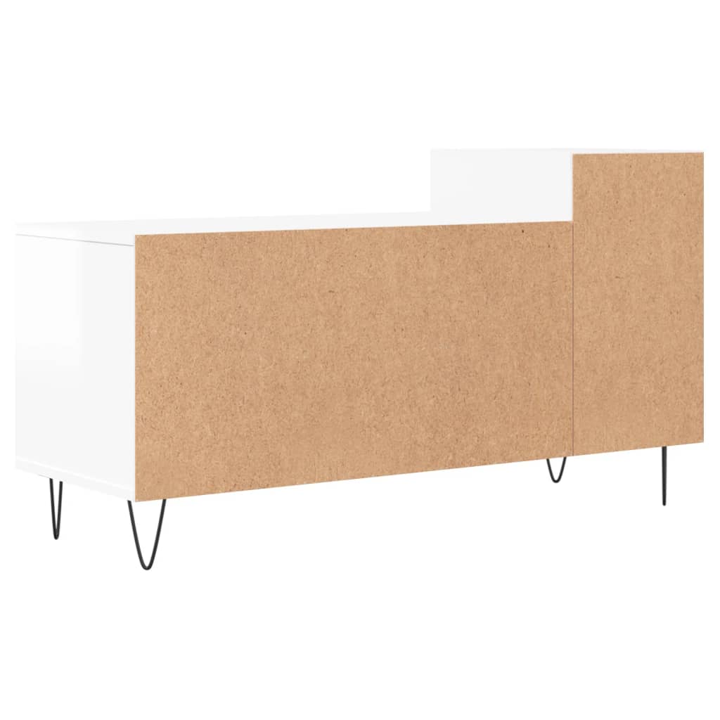 vidaXL Szafka pod TV, wysoki połysk, biała, 100x35x55 cm