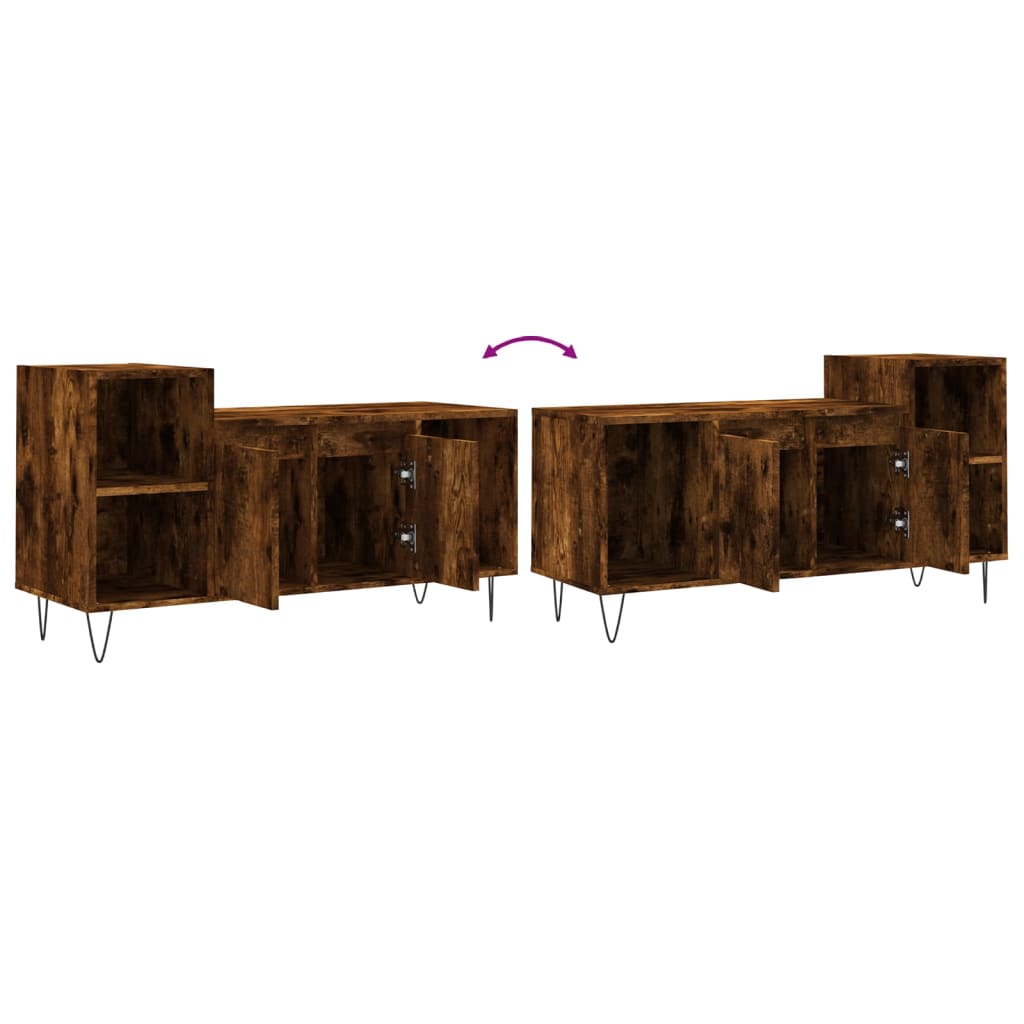 vidaXL Szafka pod telewizor, przydymiony dąb, 100x35x55 cm