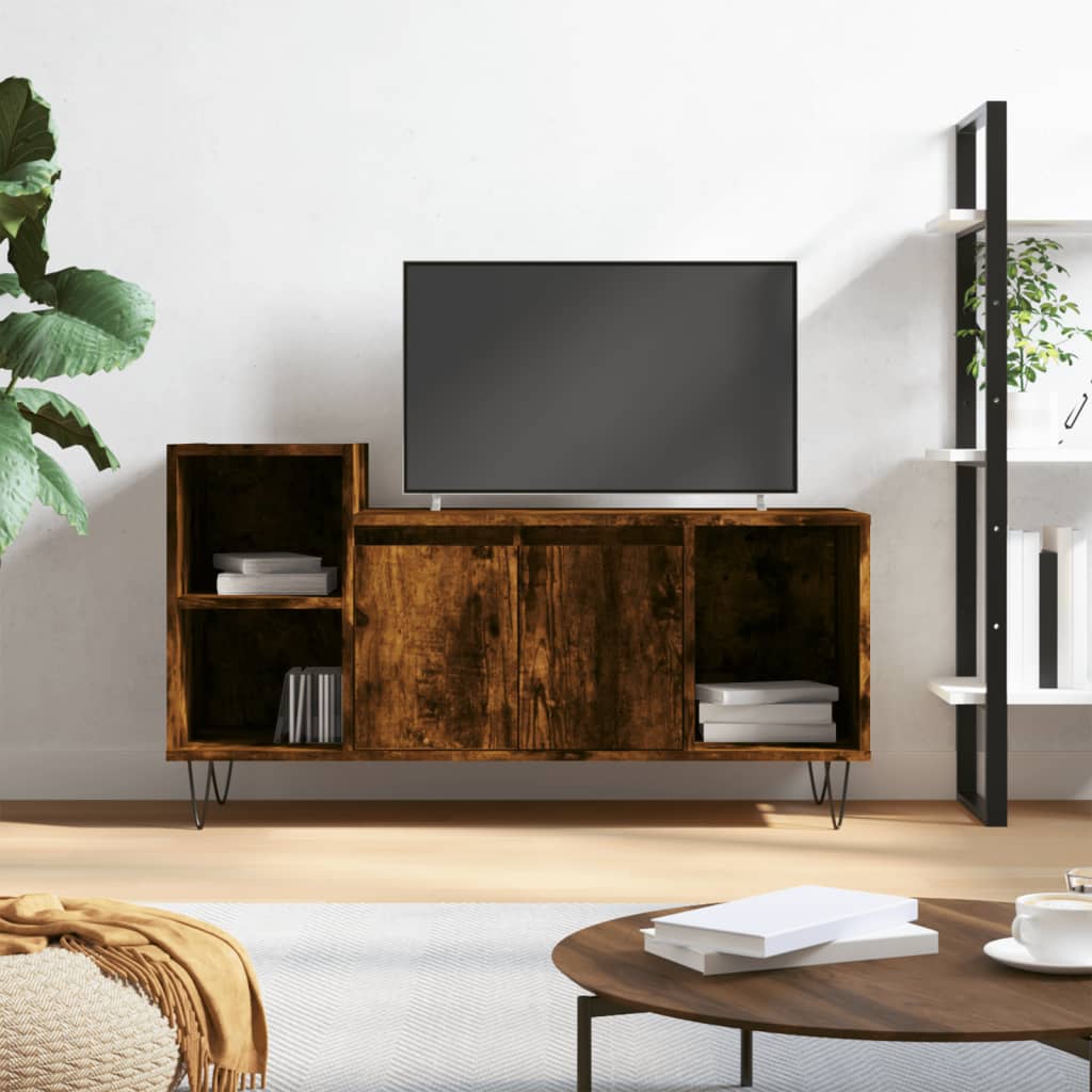 vidaXL Szafka pod telewizor, przydymiony dąb, 100x35x55 cm