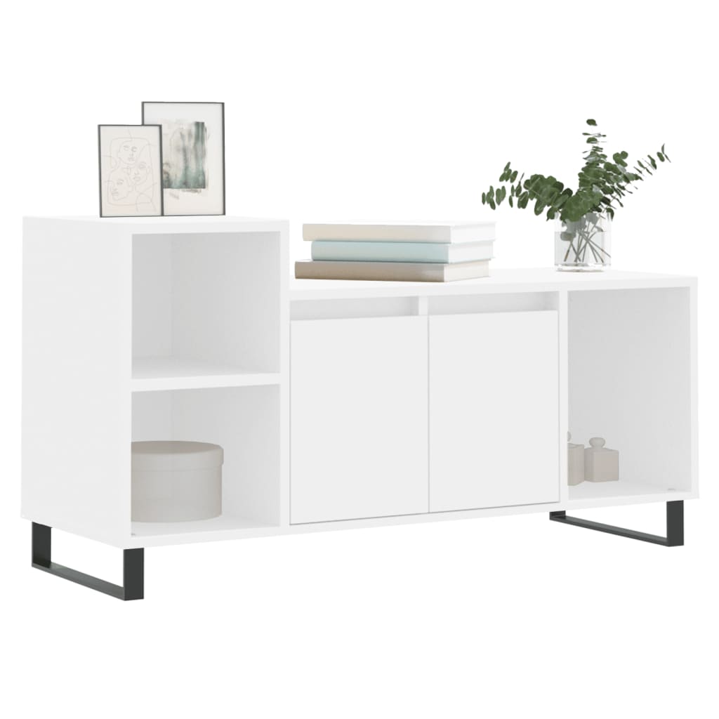 vidaXL Szafka pod TV, biała, 100x35x55 cm, materiał drewnopochodny