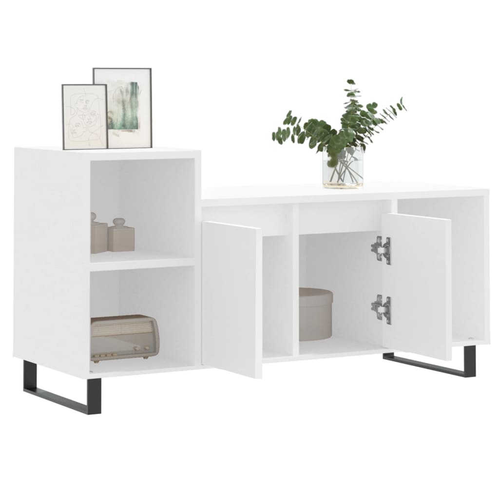vidaXL Szafka pod TV, biała, 100x35x55 cm, materiał drewnopochodny