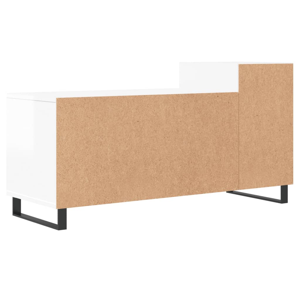 vidaXL Szafka pod TV, wysoki połysk, biała, 100x35x55 cm