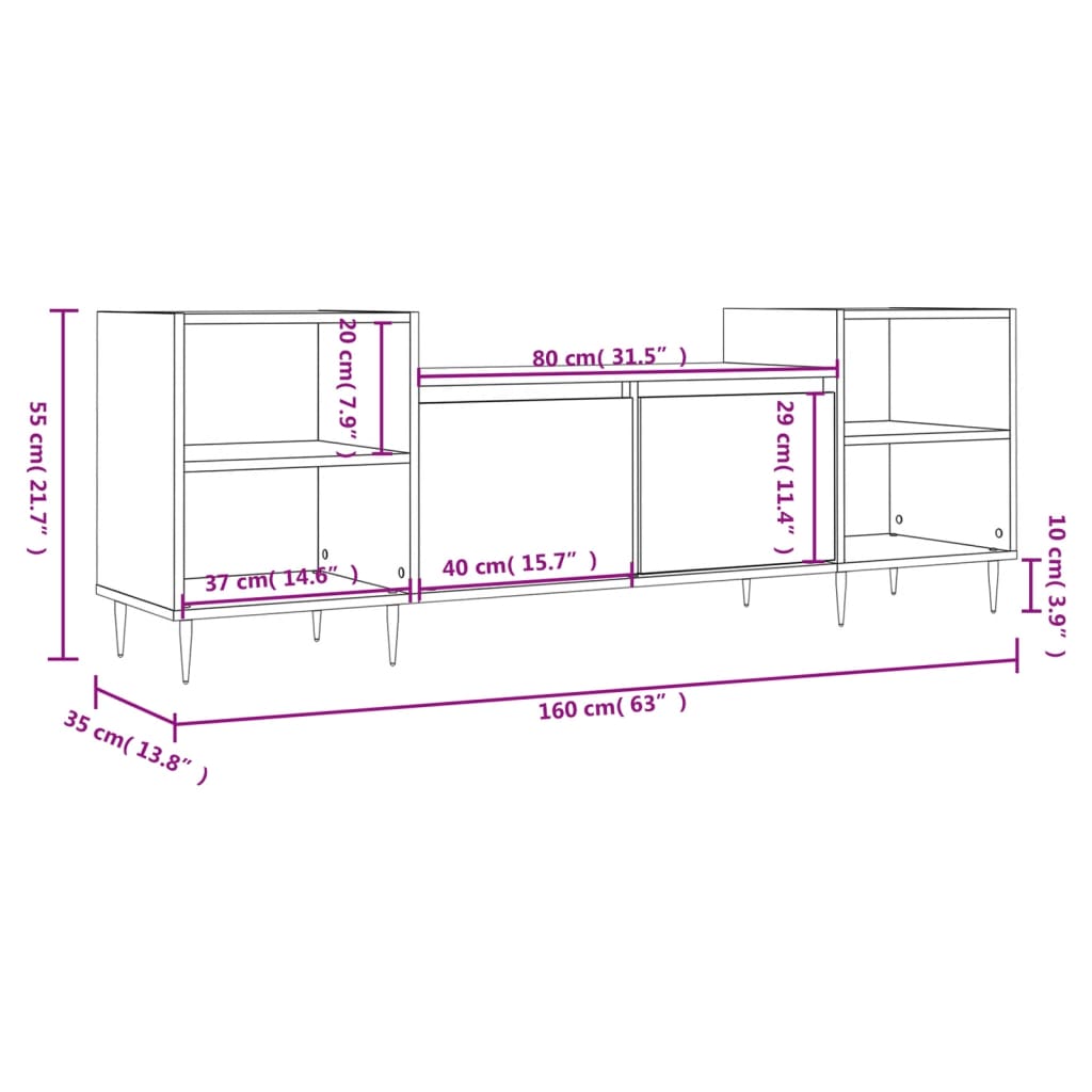 vidaXL Szafka pod TV, biała, 80x36x50 cm, materiał drewnopochodny