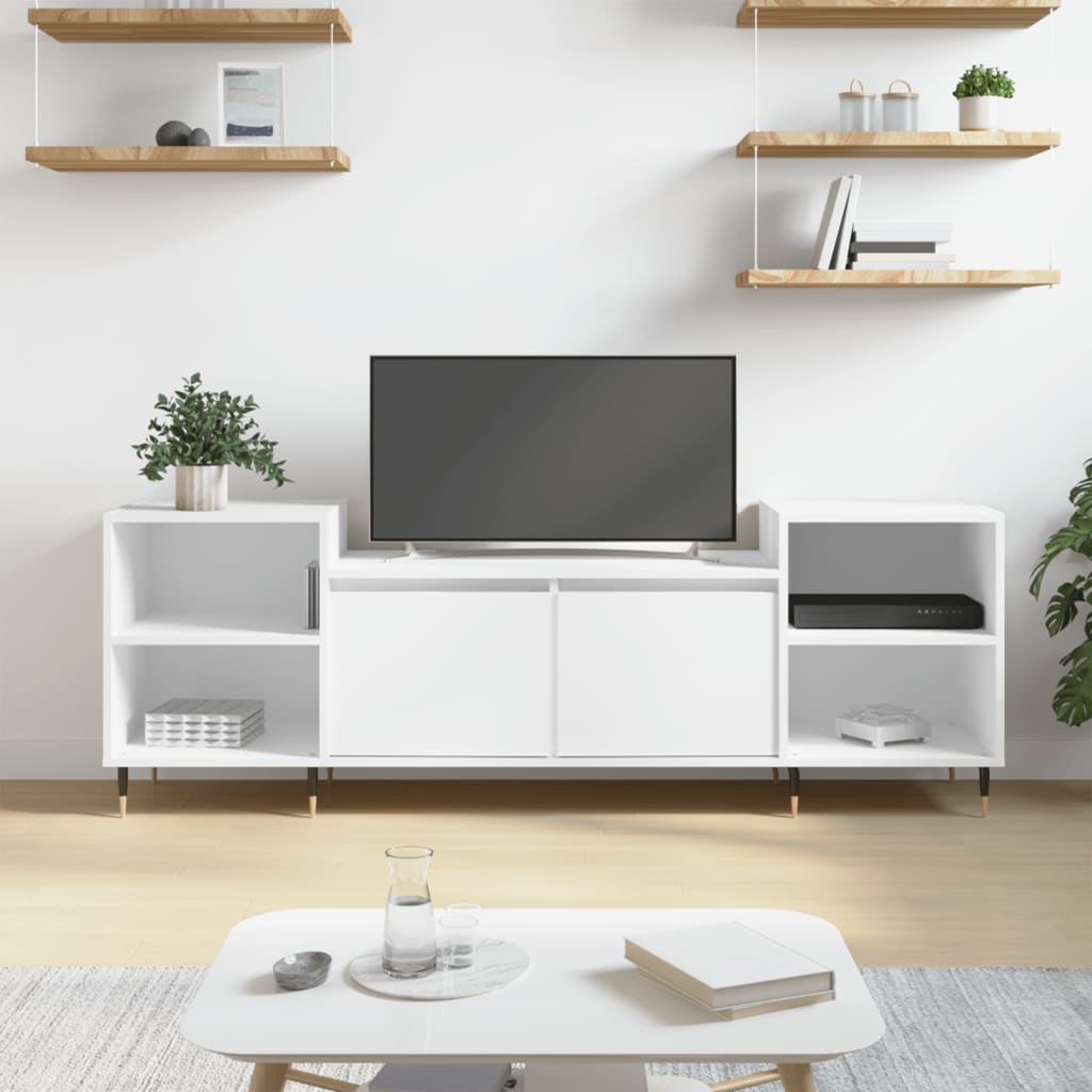 vidaXL Szafka pod TV, biała, 80x36x50 cm, materiał drewnopochodny