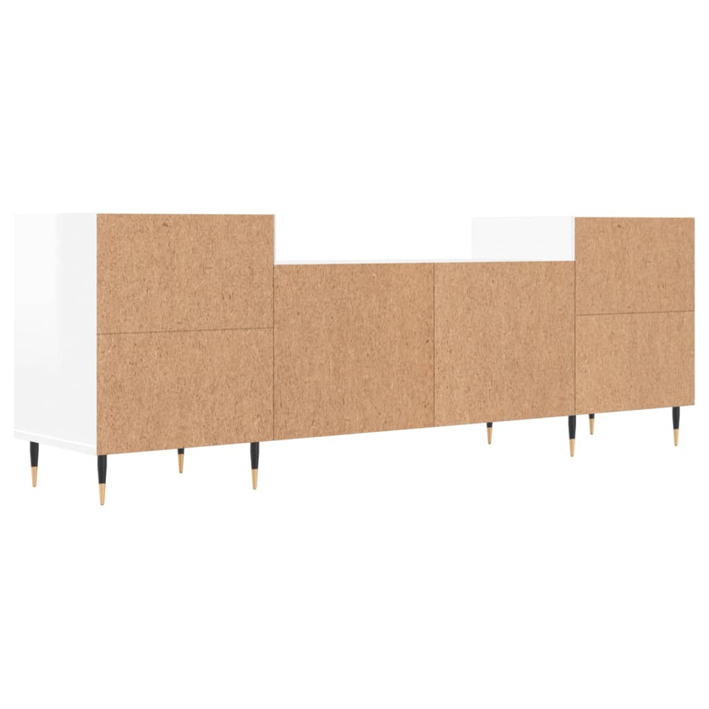 vidaXL Szafka pod TV, wysoki połysk, biała, 160x35x55 cm