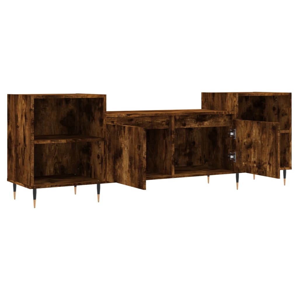 vidaXL Szafka pod telewizor, przydymiony dąb, 160x35x55 cm