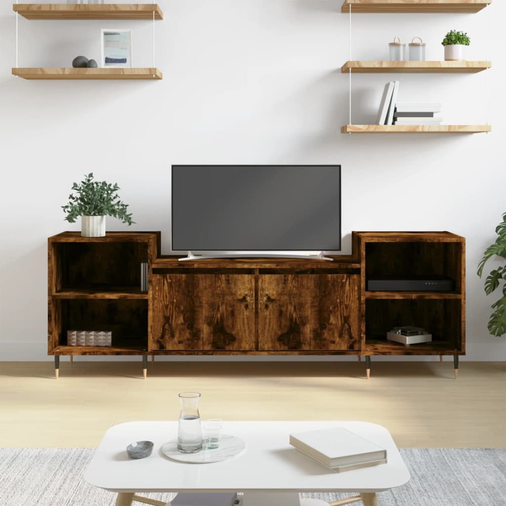 vidaXL Szafka pod telewizor, przydymiony dąb, 160x35x55 cm