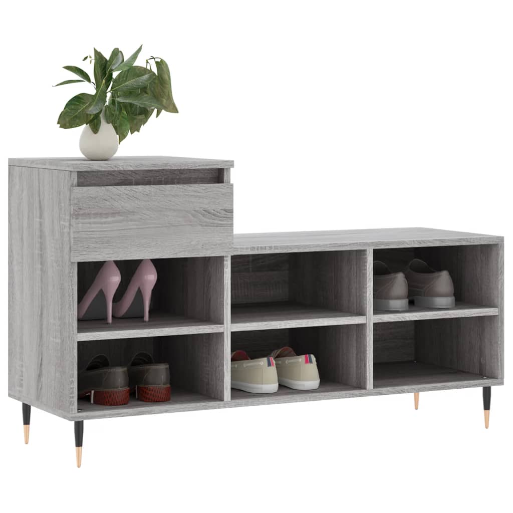 vidaXL Szafka na buty, szary dąb sonoma, 102x36x60 cm