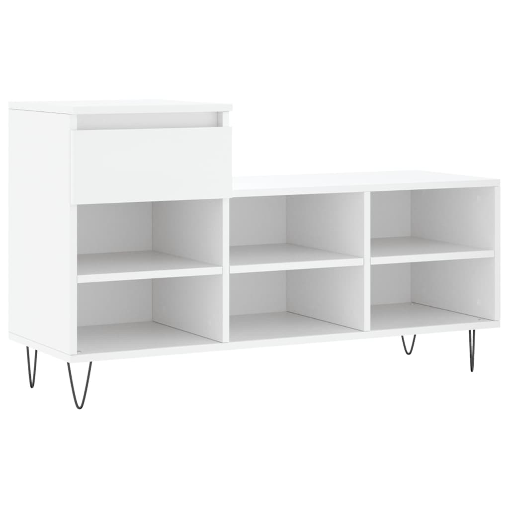 vidaXL Półka na buty, biała, 102x36x60 cm, materiał drewnopochodny