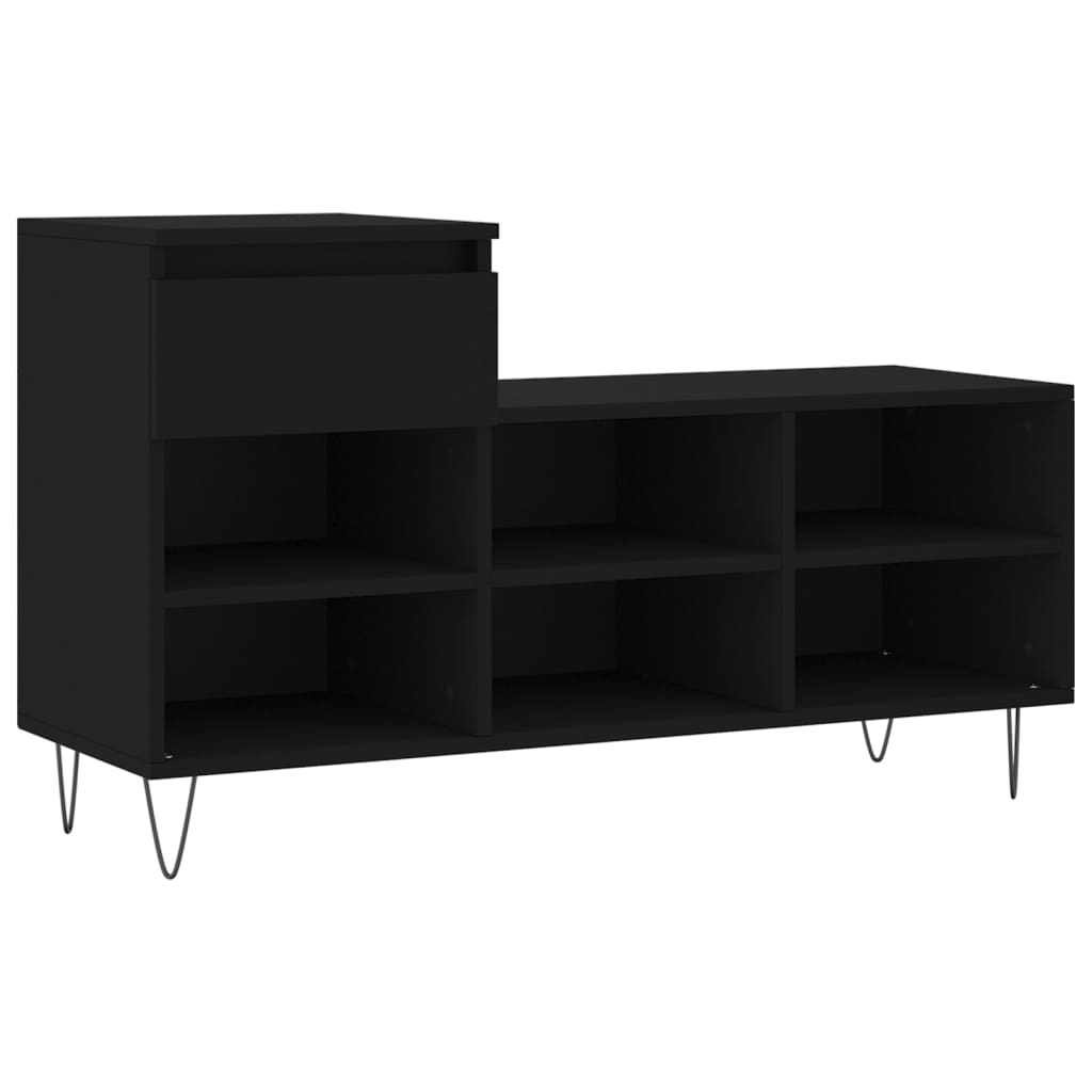 vidaXL Szafka na buty, czarna, 102x36x60 cm, materiał drewnopochodny