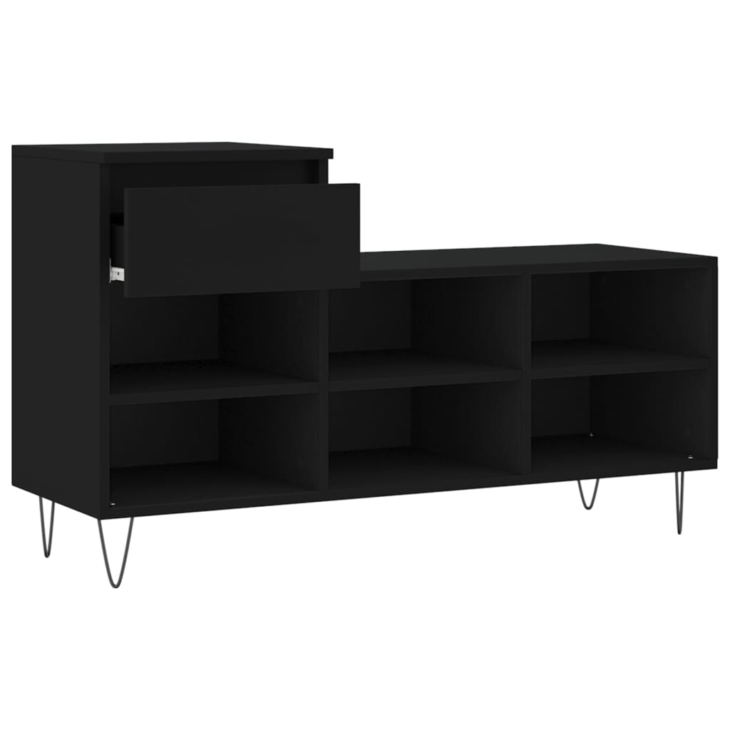 vidaXL Szafka na buty, czarna, 102x36x60 cm, materiał drewnopochodny