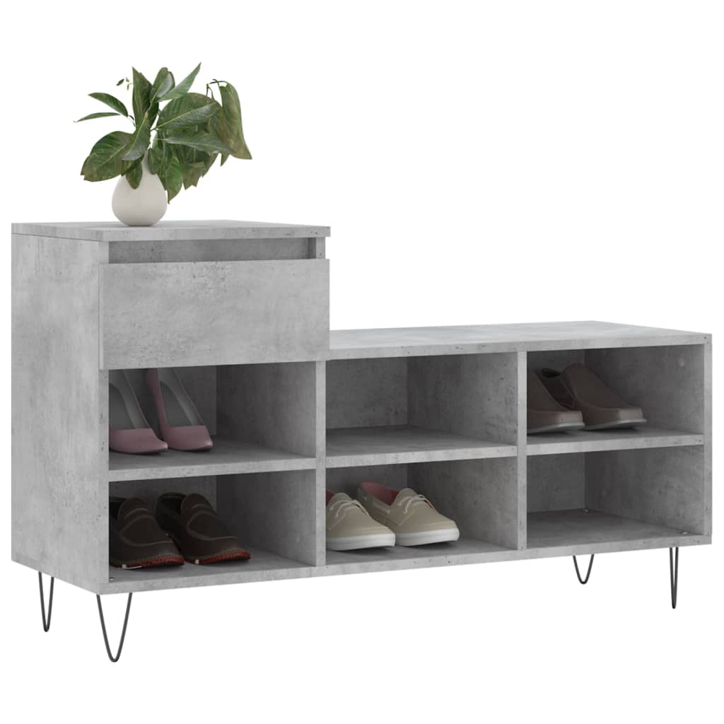 vidaXL Szafka na buty, szarość betonu, 102x36x60 cm