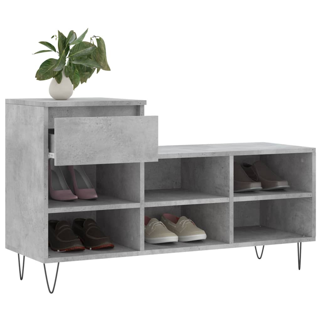 vidaXL Szafka na buty, szarość betonu, 102x36x60 cm