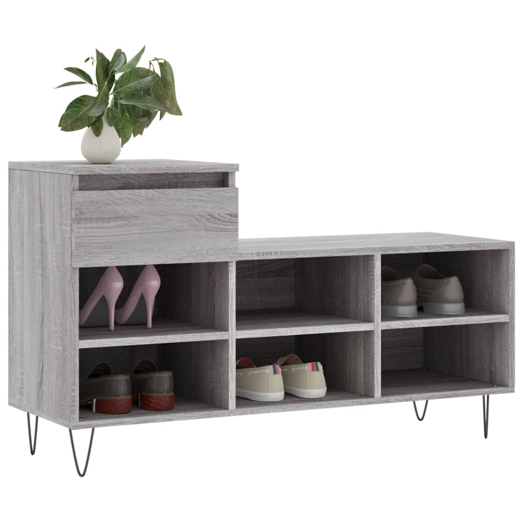 vidaXL Szafka na buty, szary dąb sonoma, 102x36x60 cm