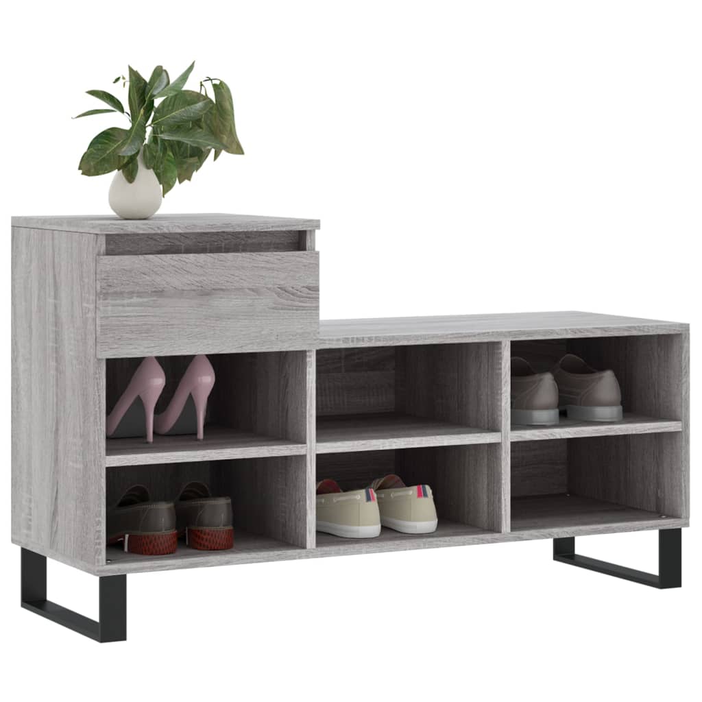 vidaXL Szafka na buty, szary dąb sonoma, 102x36x60 cm
