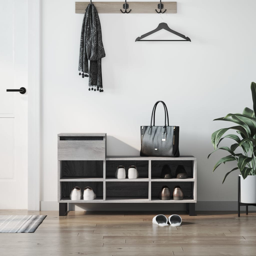 vidaXL Szafka na buty, szary dąb sonoma, 102x36x60 cm