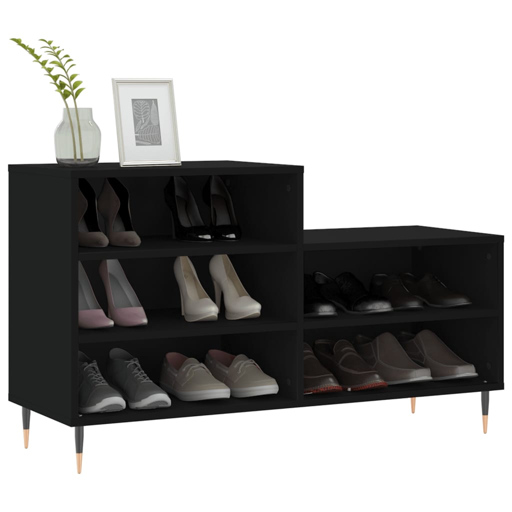 vidaXL Szafka na buty, czarna, 102x36x60 cm, materiał drewnopochodny