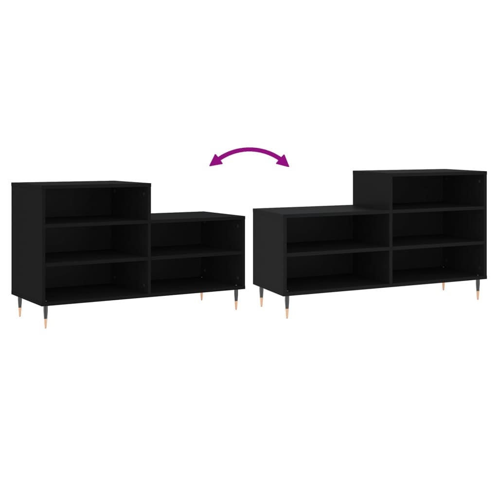 vidaXL Szafka na buty, czarna, 102x36x60 cm, materiał drewnopochodny
