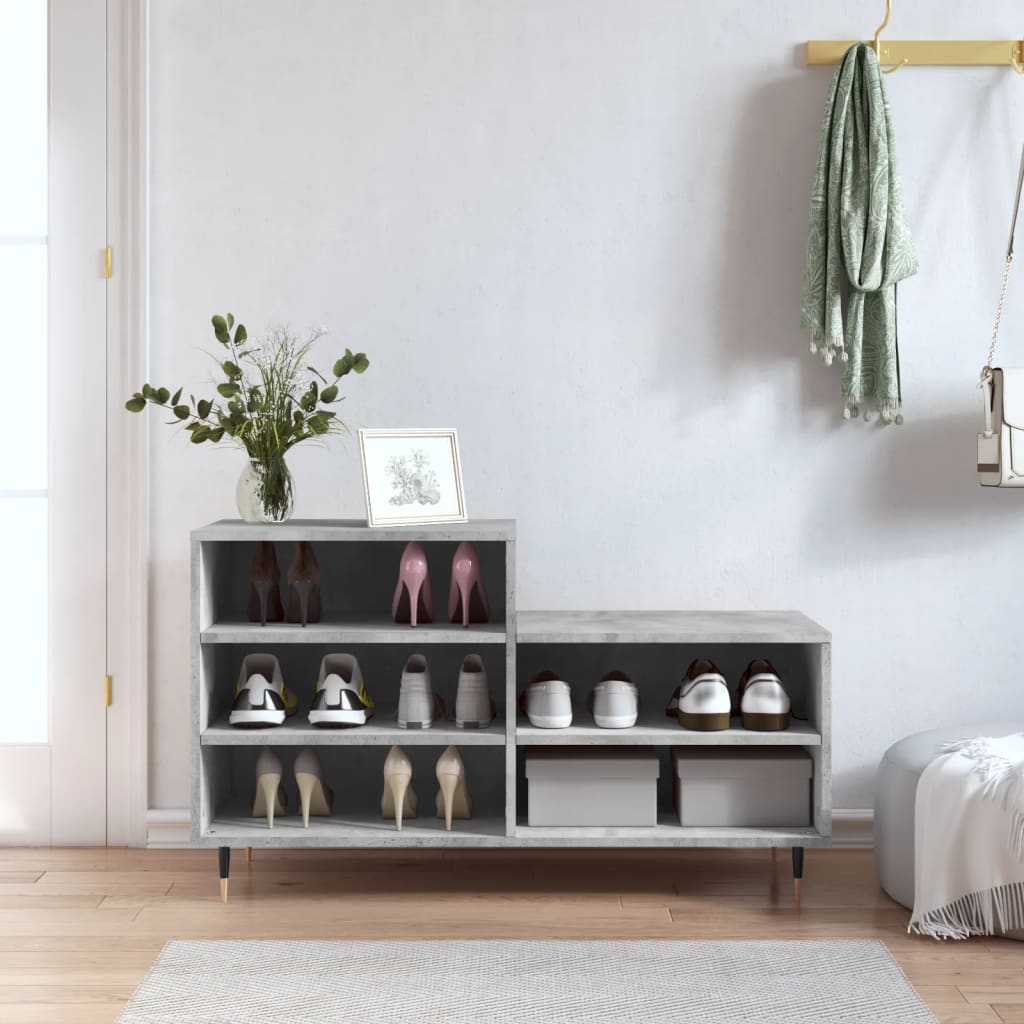 vidaXL Szafka na buty, szarość betonu, 102x36x60 cm