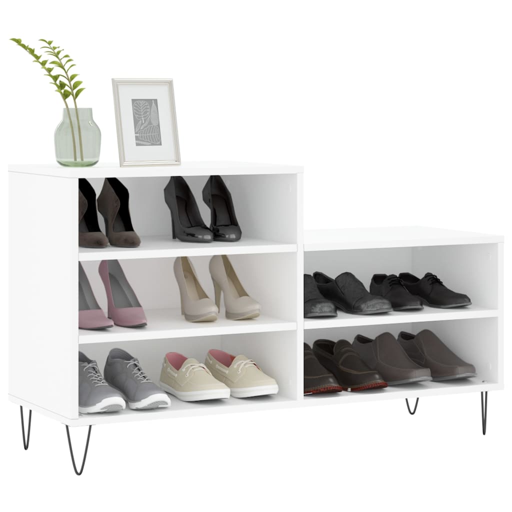 vidaXL Półka na buty, biała, 102x36x60 cm, materiał drewnopochodny