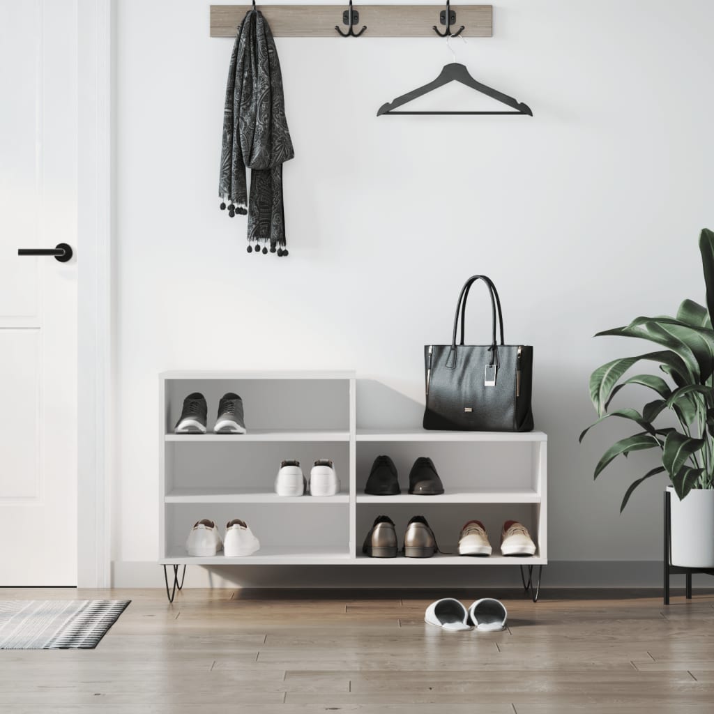 vidaXL Półka na buty, biała, 102x36x60 cm, materiał drewnopochodny
