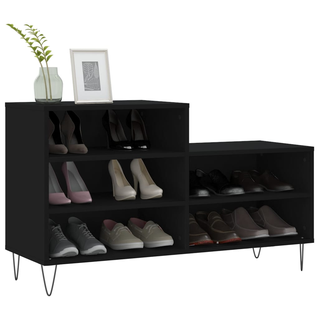 vidaXL Szafka na buty, czarna, 102x36x60 cm, materiał drewnopochodny