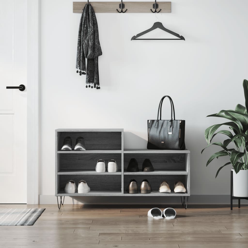 vidaXL Szafka na buty, szary dąb sonoma, 102x36x60 cm