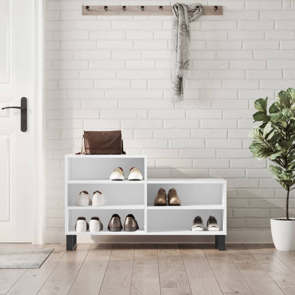 vidaXL Półka na buty, biała, 102x36x60 cm, materiał drewnopochodny