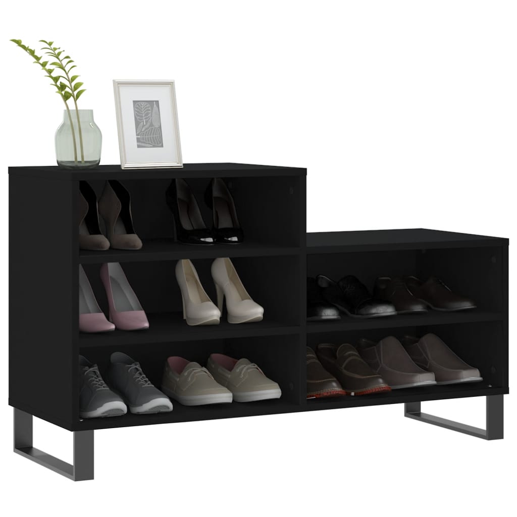 vidaXL Szafka na buty, czarna, 102x36x60 cm, materiał drewnopochodny
