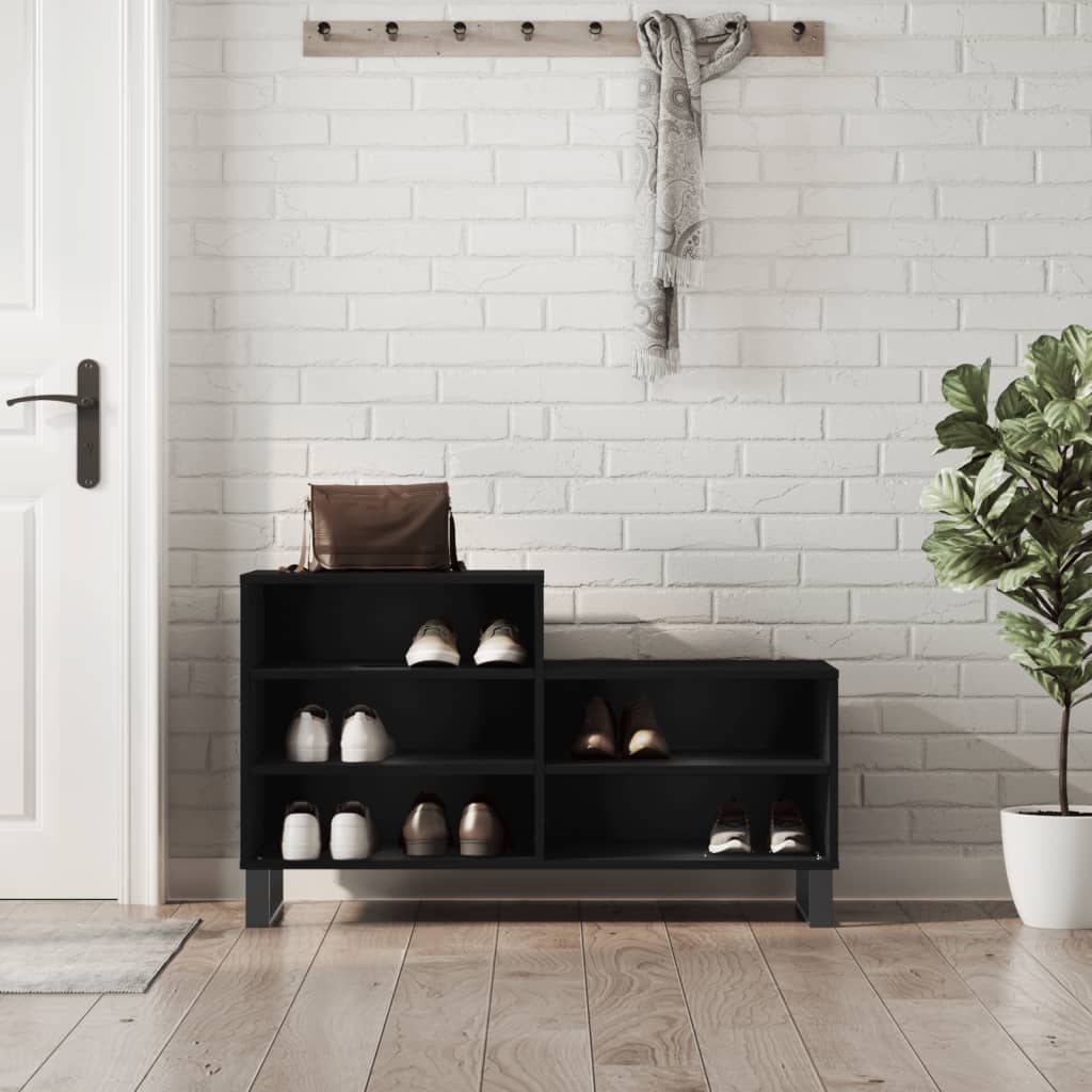 vidaXL Szafka na buty, czarna, 102x36x60 cm, materiał drewnopochodny