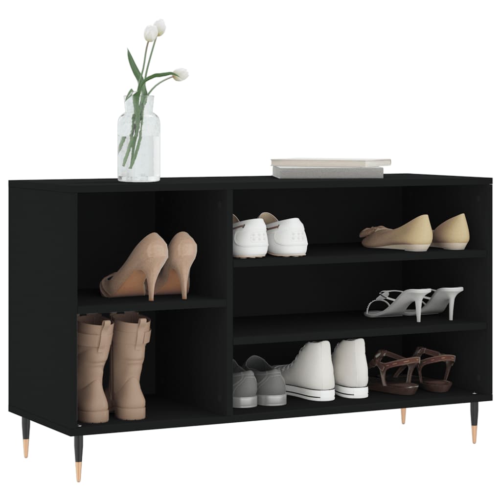 vidaXL Szafka na buty, czarna, 102x36x60 cm, materiał drewnopochodny