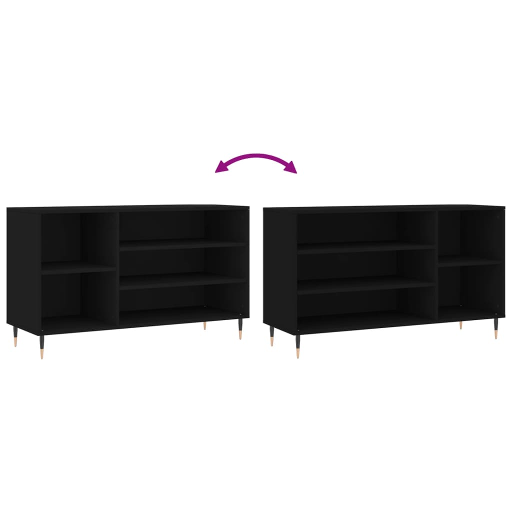 vidaXL Szafka na buty, czarna, 102x36x60 cm, materiał drewnopochodny