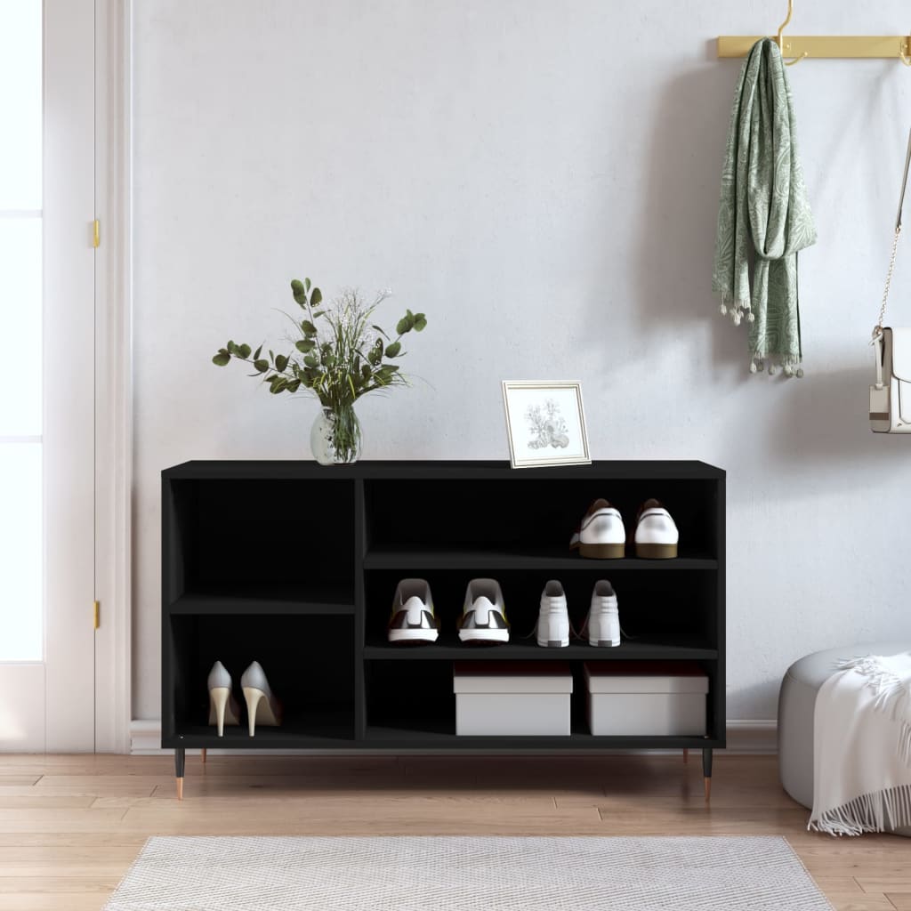 vidaXL Szafka na buty, czarna, 102x36x60 cm, materiał drewnopochodny