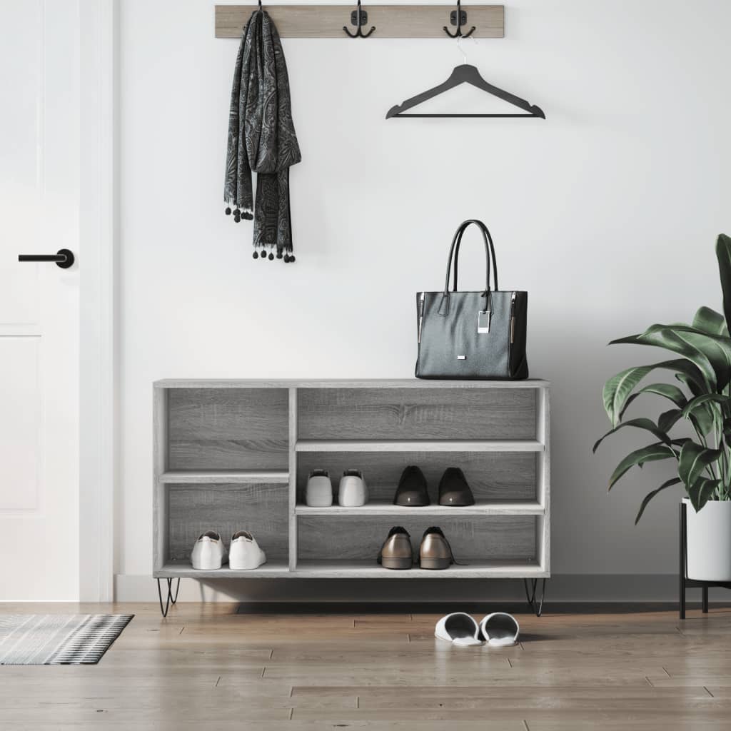 vidaXL Szafka na buty, szary dąb sonoma, 102x36x60 cm