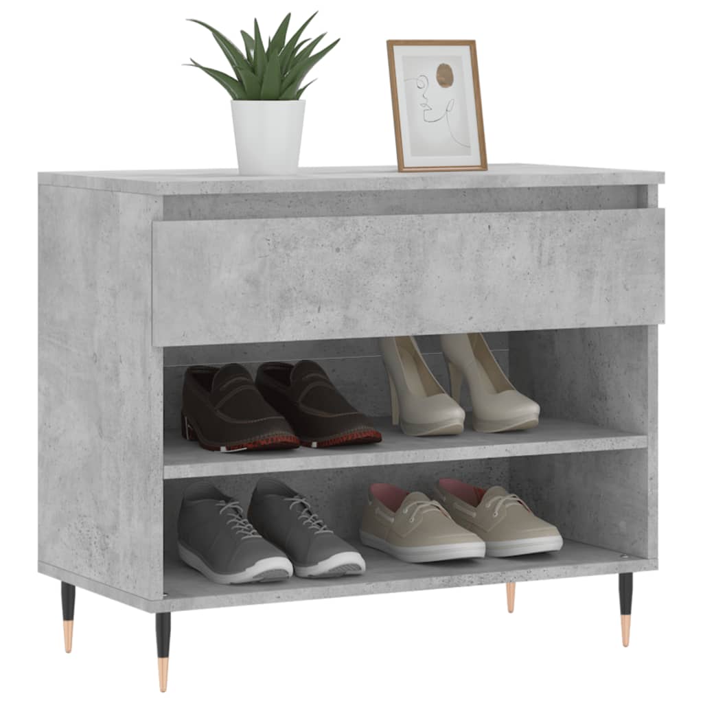 vidaXL Szafka na buty, szarość betonu, 70x36x60 cm
