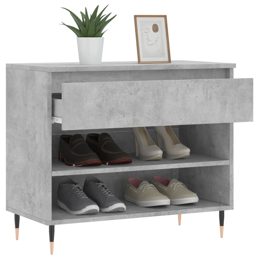 vidaXL Szafka na buty, szarość betonu, 70x36x60 cm